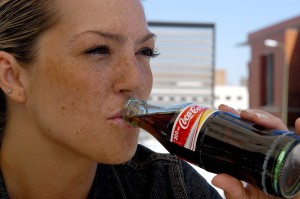 A girl drinking a coke.  (Photo by Fernando Camino/Cover/Getty Images)